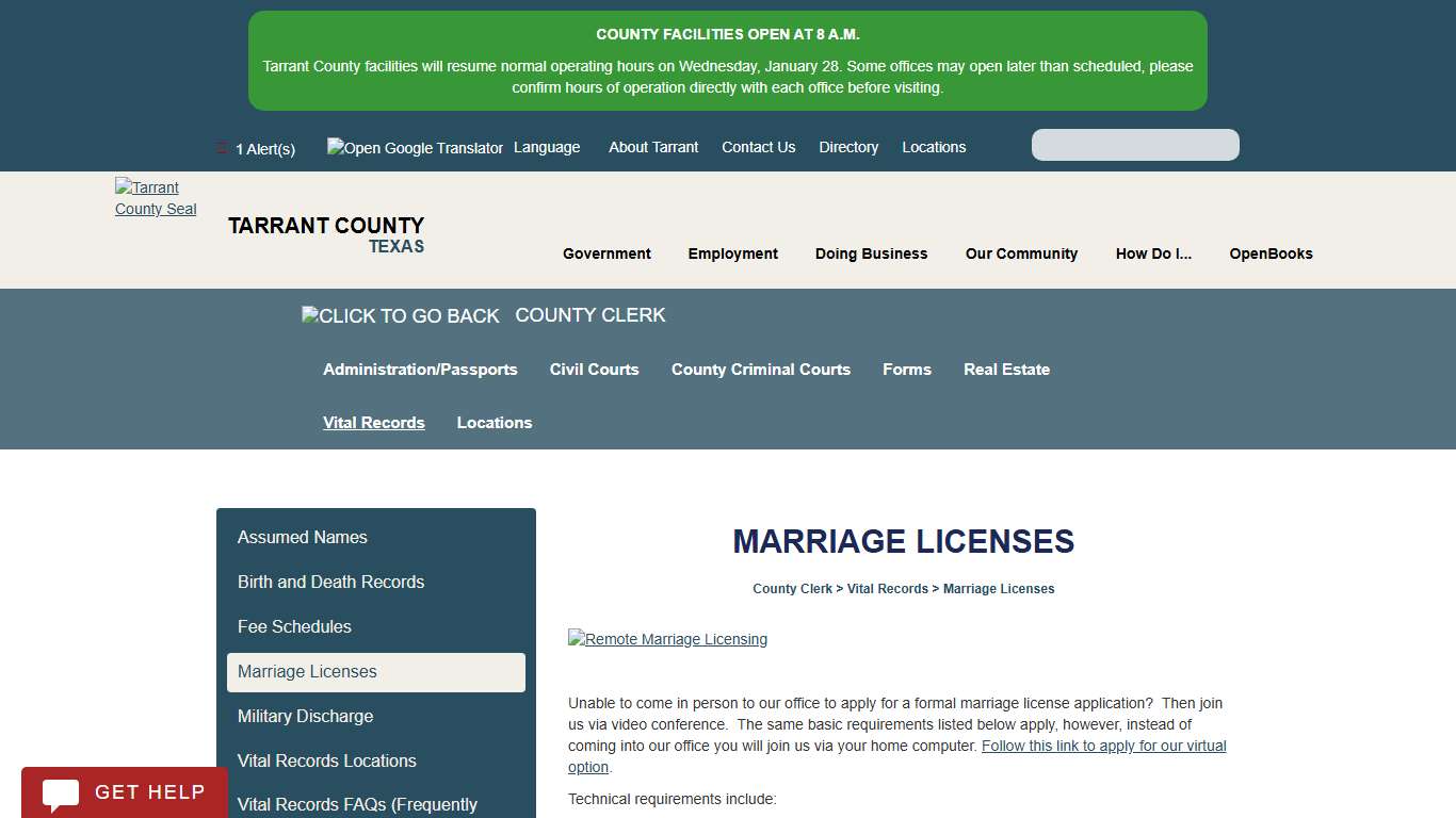 Marriage Licenses